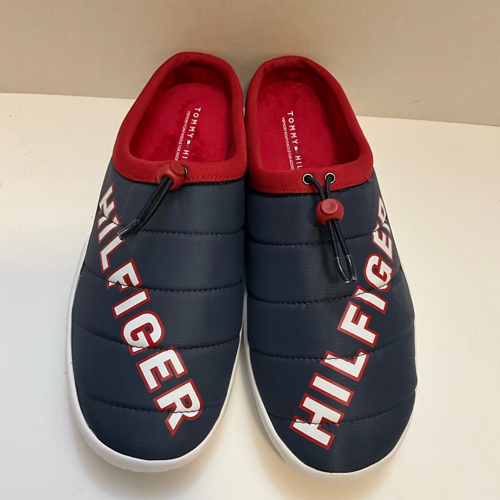 Tommy Hilfiger Navy and Red Slip-On Loafers
